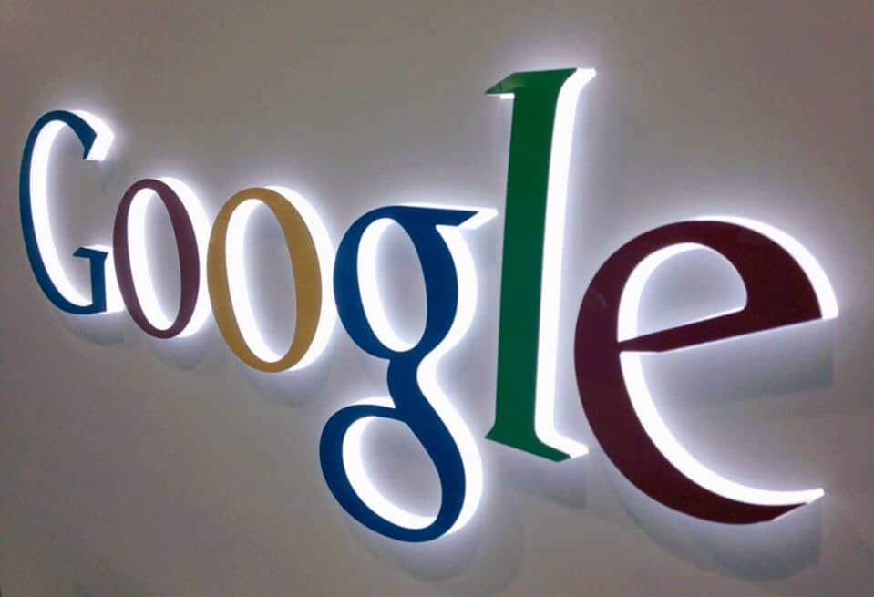 File photo illustration shows a Google logo at a Best Buy electronics store in Encinitas, California